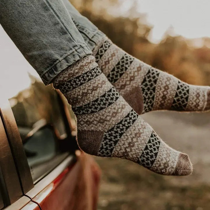 Nordic Merino Wool Socks Med Cinnamon