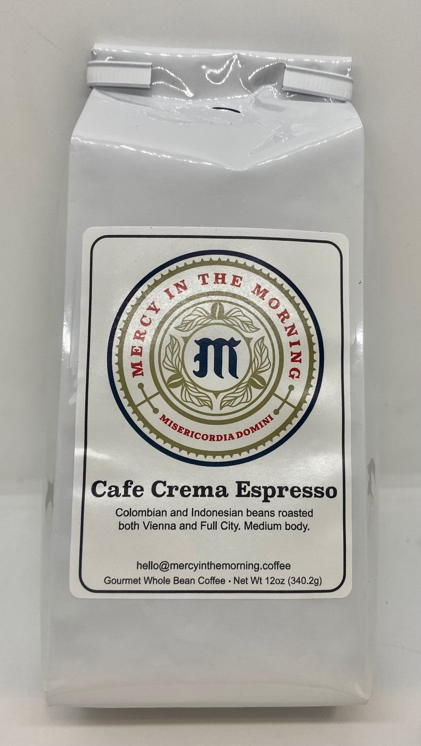 Mercy In The Morning Cafe Crema Coffee 12oz Whole Bean
