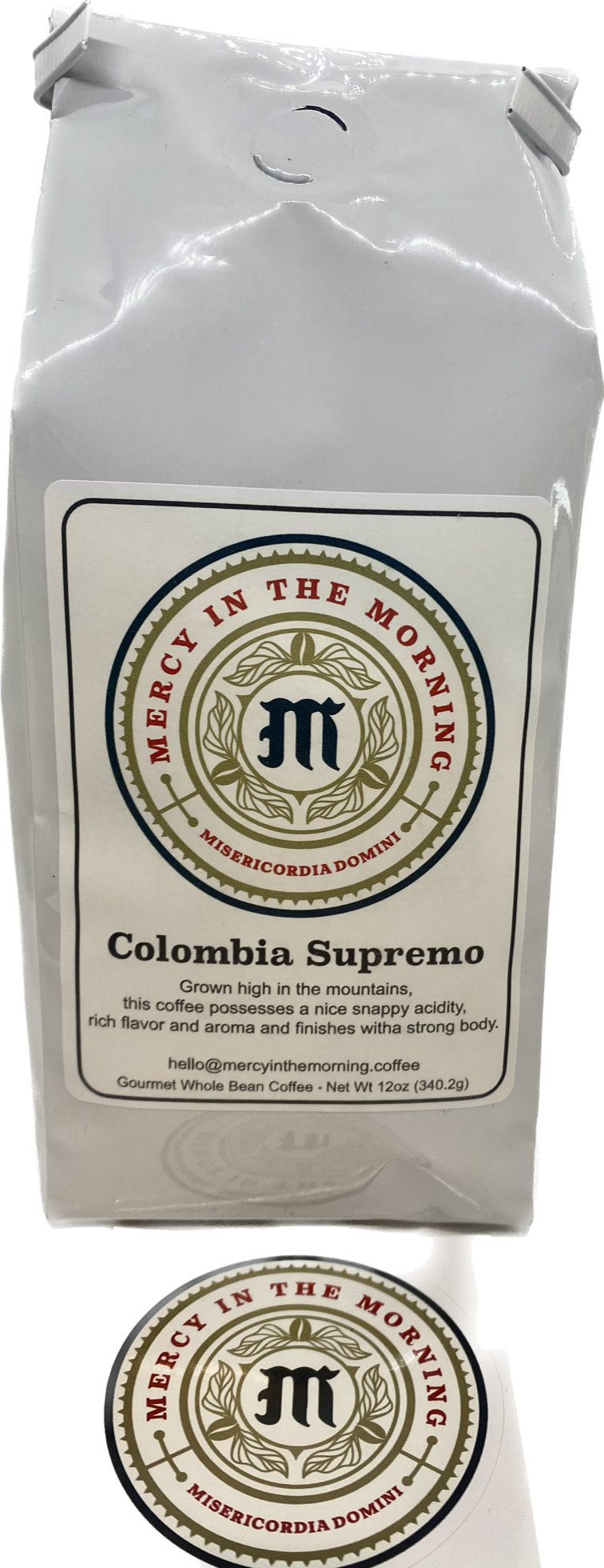Mercy In The Morning Colombia Supremo Coffee 12oz Whole Bean