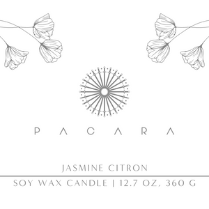 PACARA Jasmine Citron Candle