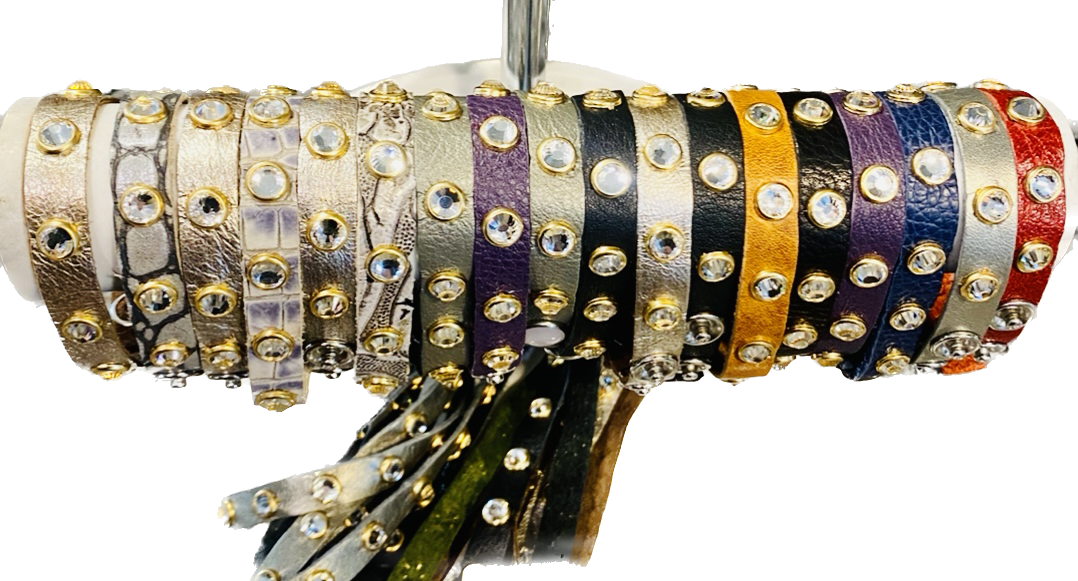 Leather and Stone Bracelet