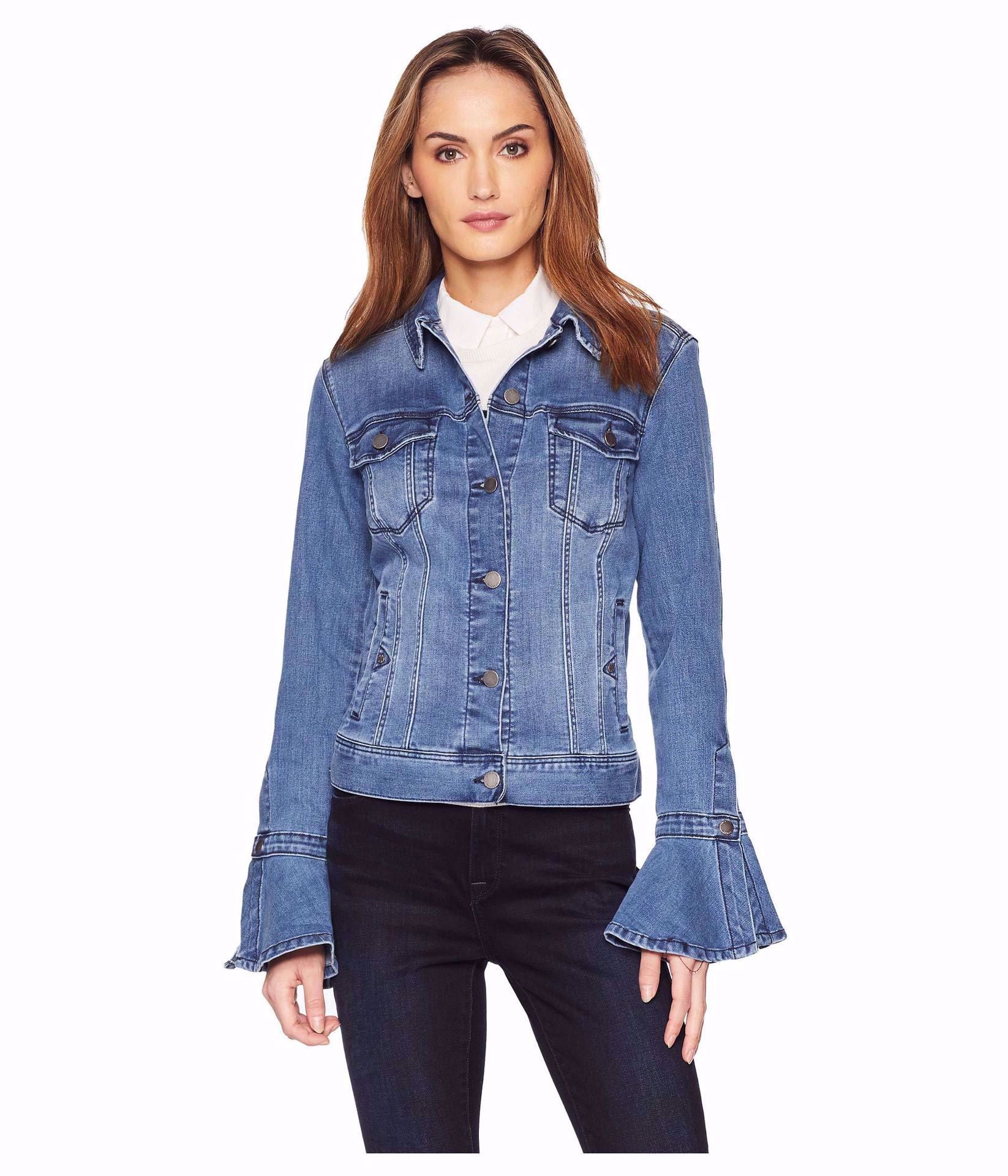 Split Bell Sleeve Jean Jacket