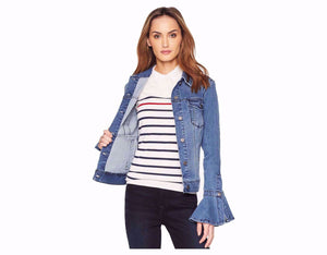 Split Bell Sleeve Jean Jacket
