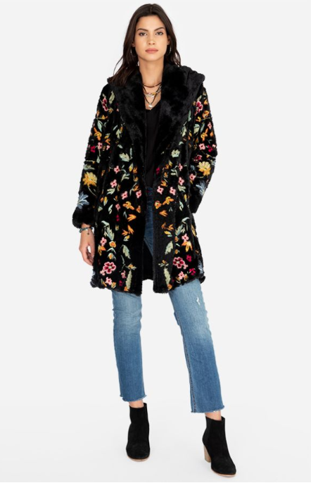 Sona Fur Coat Black