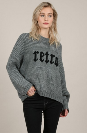 Grey Retro Sweater