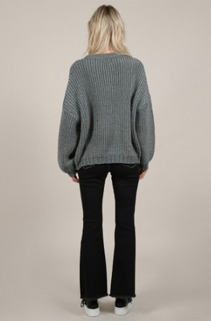 Grey Retro Sweater
