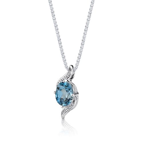 London Blue Topaz Pendant SS