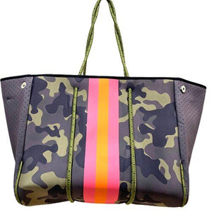Neoprene Tote Dark Camo & Neon