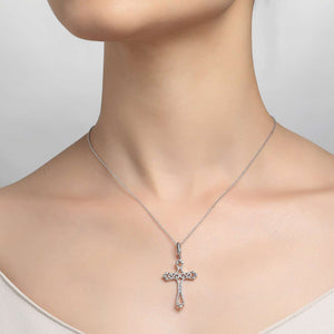 Scroll Cross Pendant Necklace