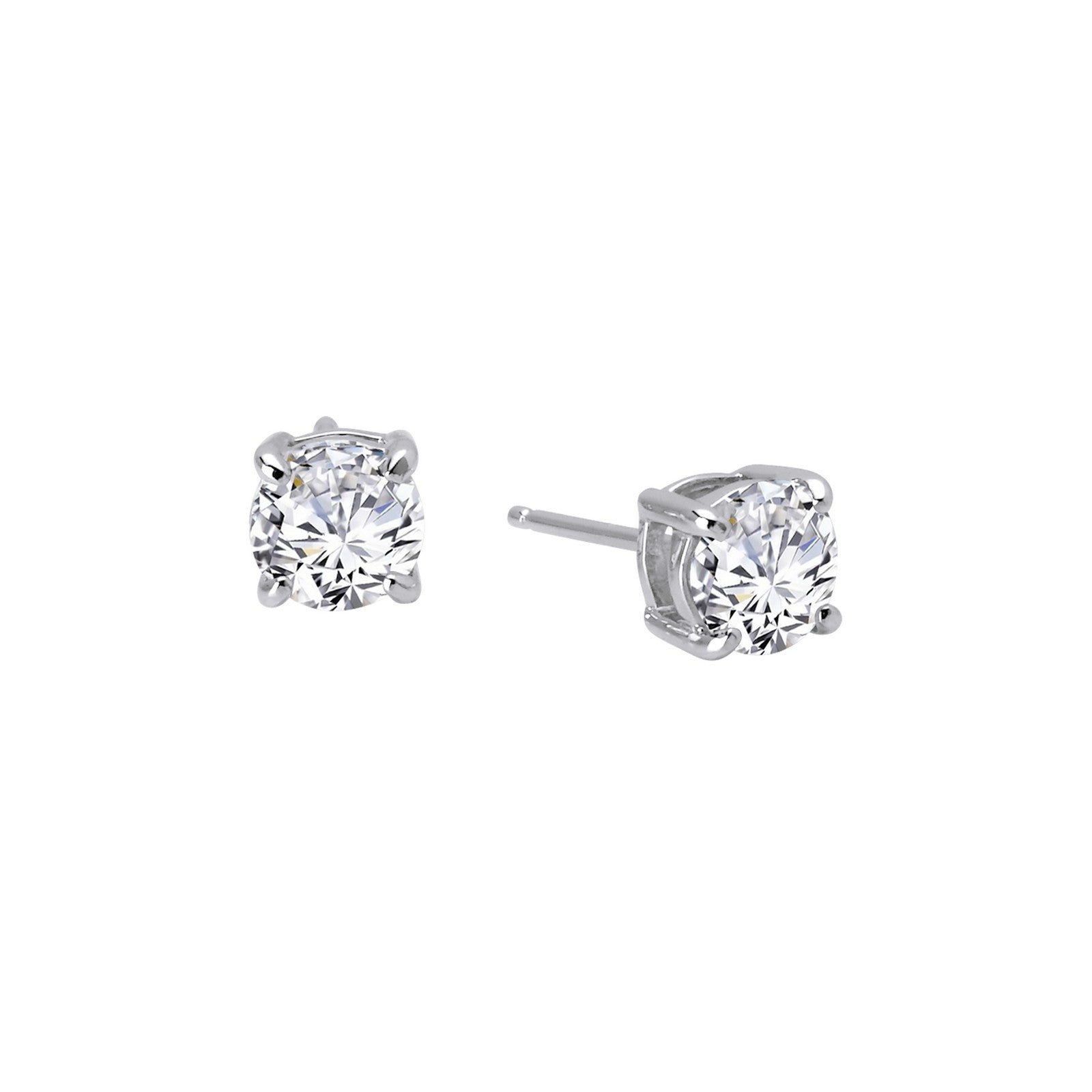 2 CTW Stud Earrings Silver