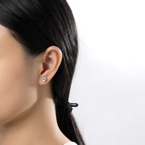 2 CTW Stud Earrings Silver