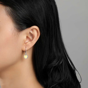 Leverback Round Disc Earrings