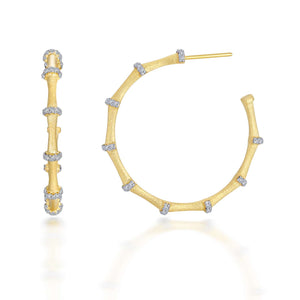 Mixed-Color Bamboo Hoop Earring
