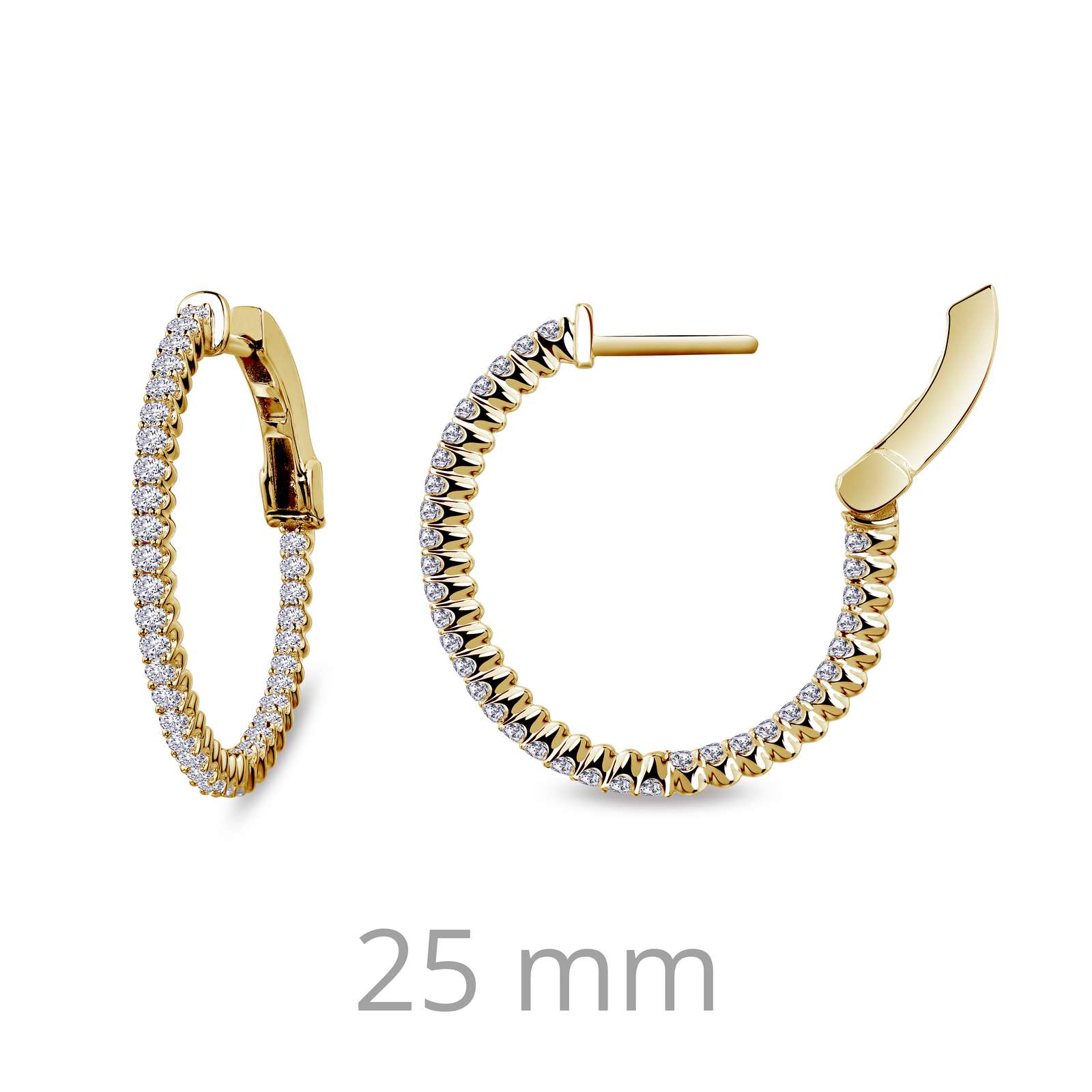 1.2 CTW Hoop Earrings Gold