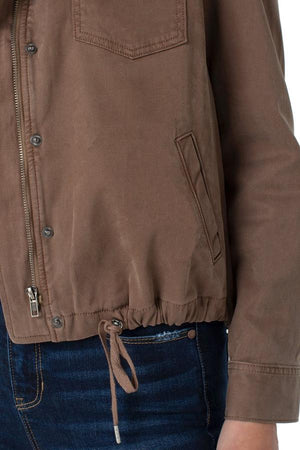 Liverpool Cinch Waist Jacket with Patch Pockets | Toffee Brown
