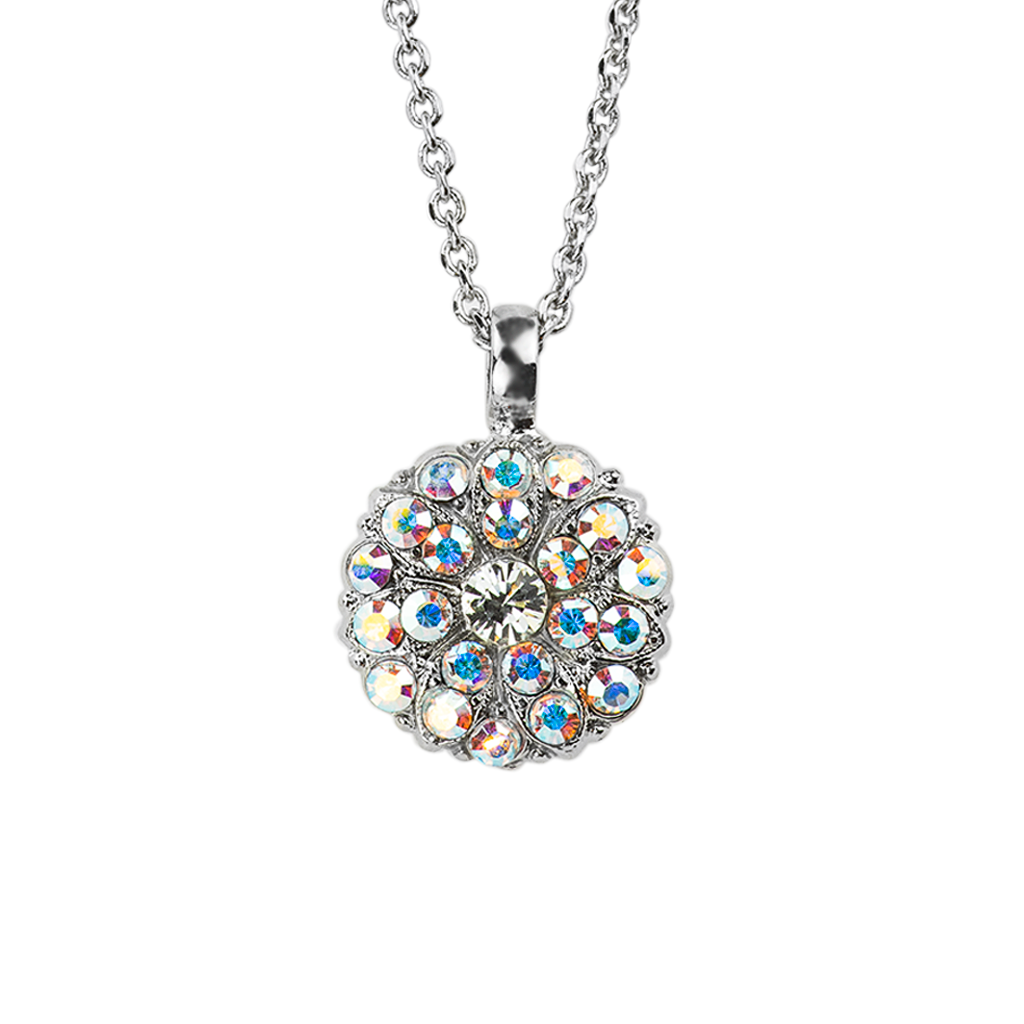 Guardian Angel Pendant "Crystal Aurora Borealis"- Rhodium