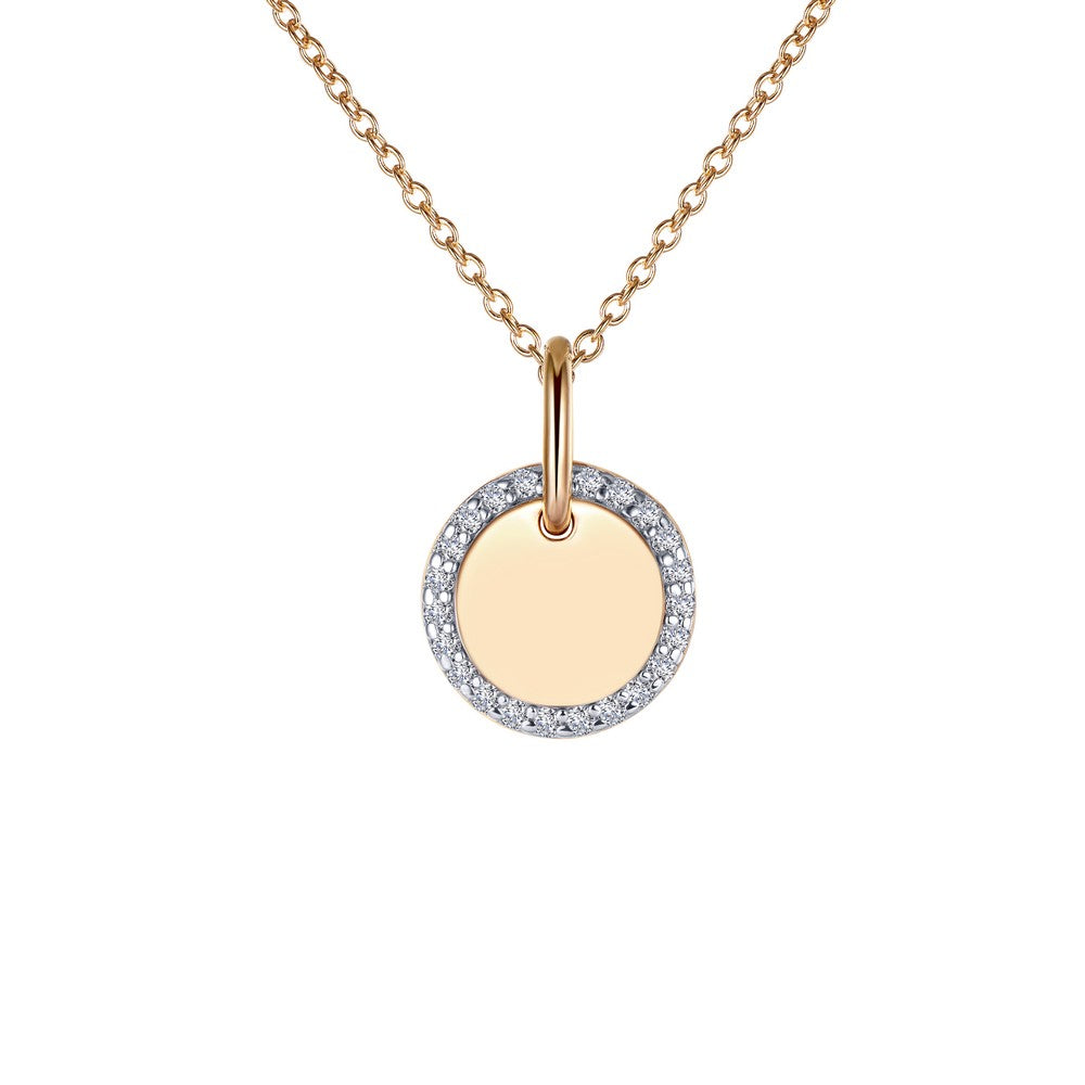 Round Disc Pendant Necklace