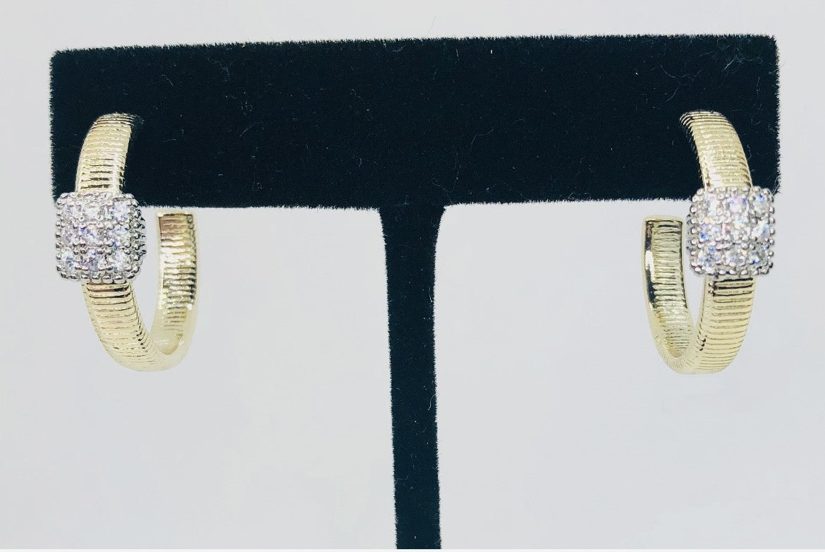 Small Ribbed Gold Hoops